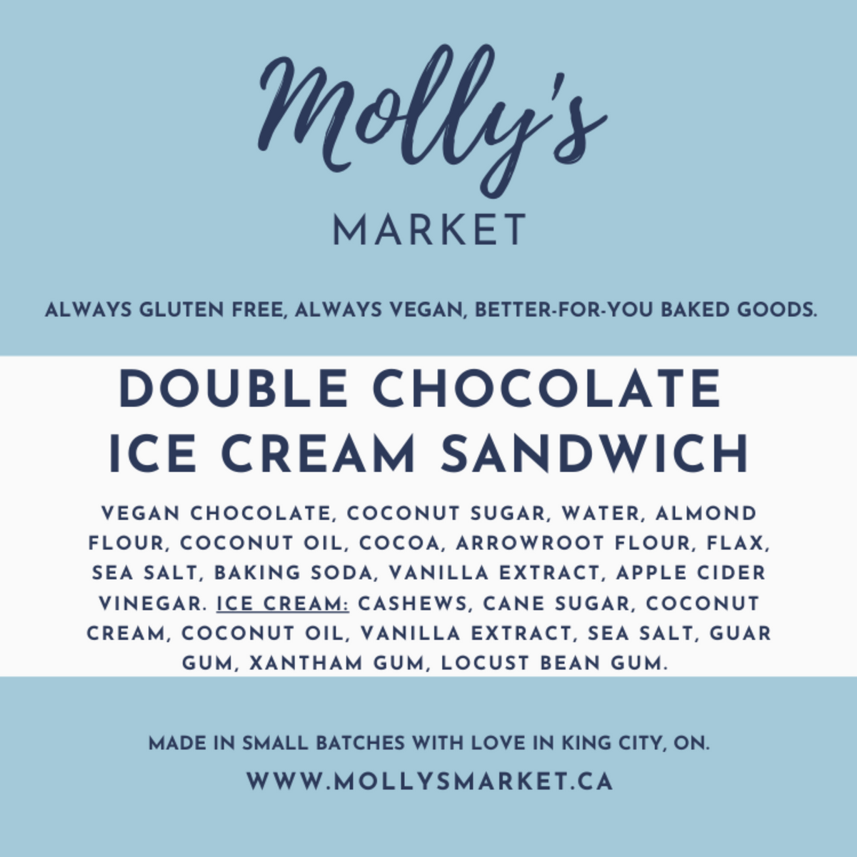 Molly's Double Chocolate Ice Cream Sandwich Molly's Market