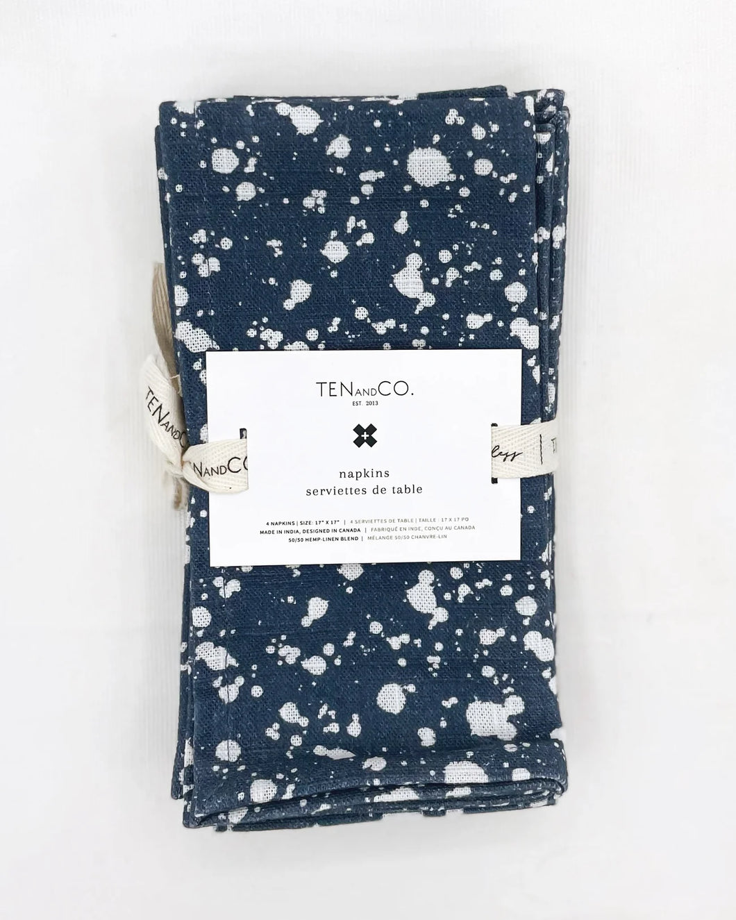 Ten & Co Reusable Hemp Linen Fabric Napkins