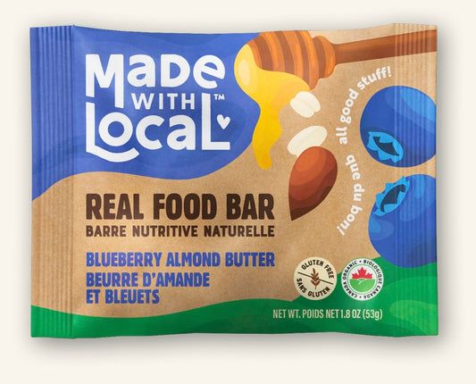 Made with Local Real Food Bar Blueberry Almond Butter