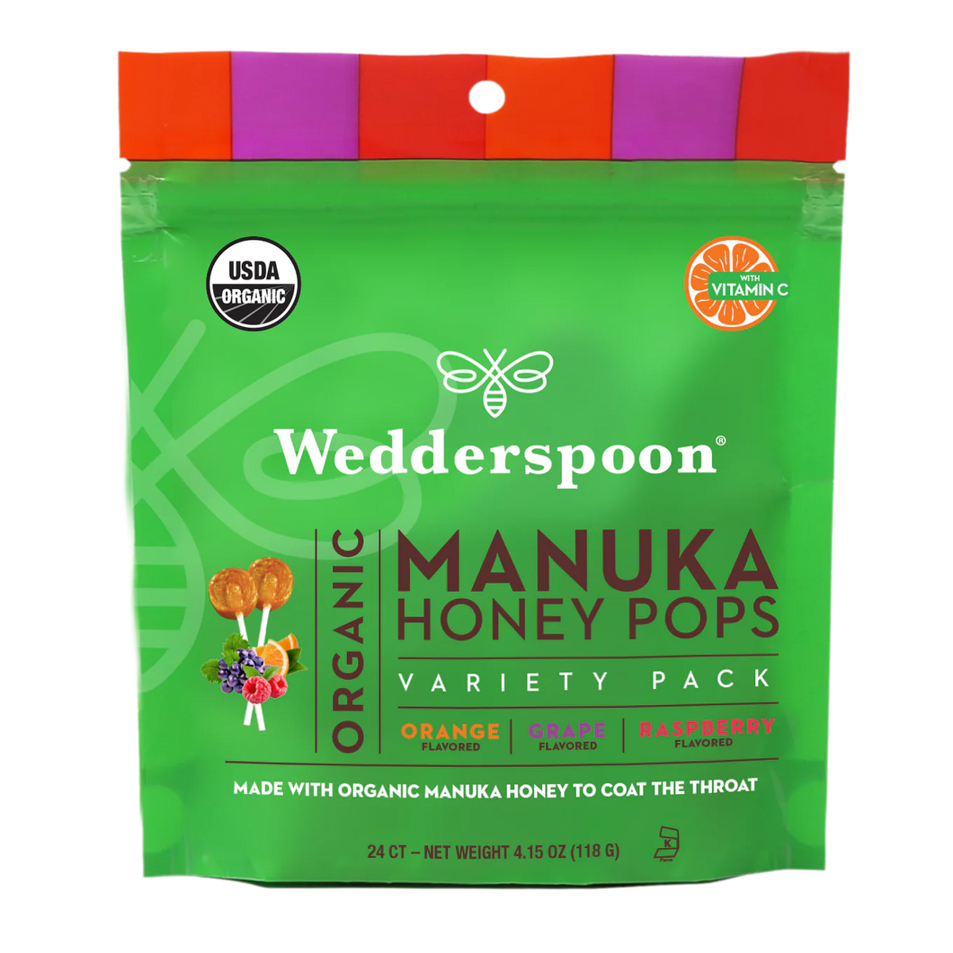 Wedderspoon Organic Manuka Honey Pops Variety Pack
