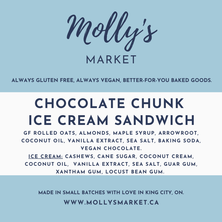 Molly's Chocolate Chunk Ice Cream Sandwiches