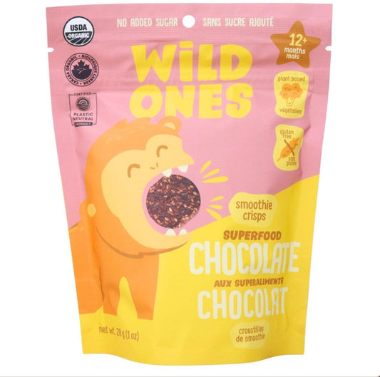Wild Ones Organic Smoothie Crisps Superfood Chocolate, 28 g