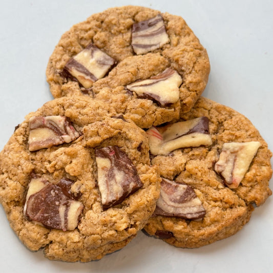 Molly's Candy Cane Bark Chocolate Chunk Cookies