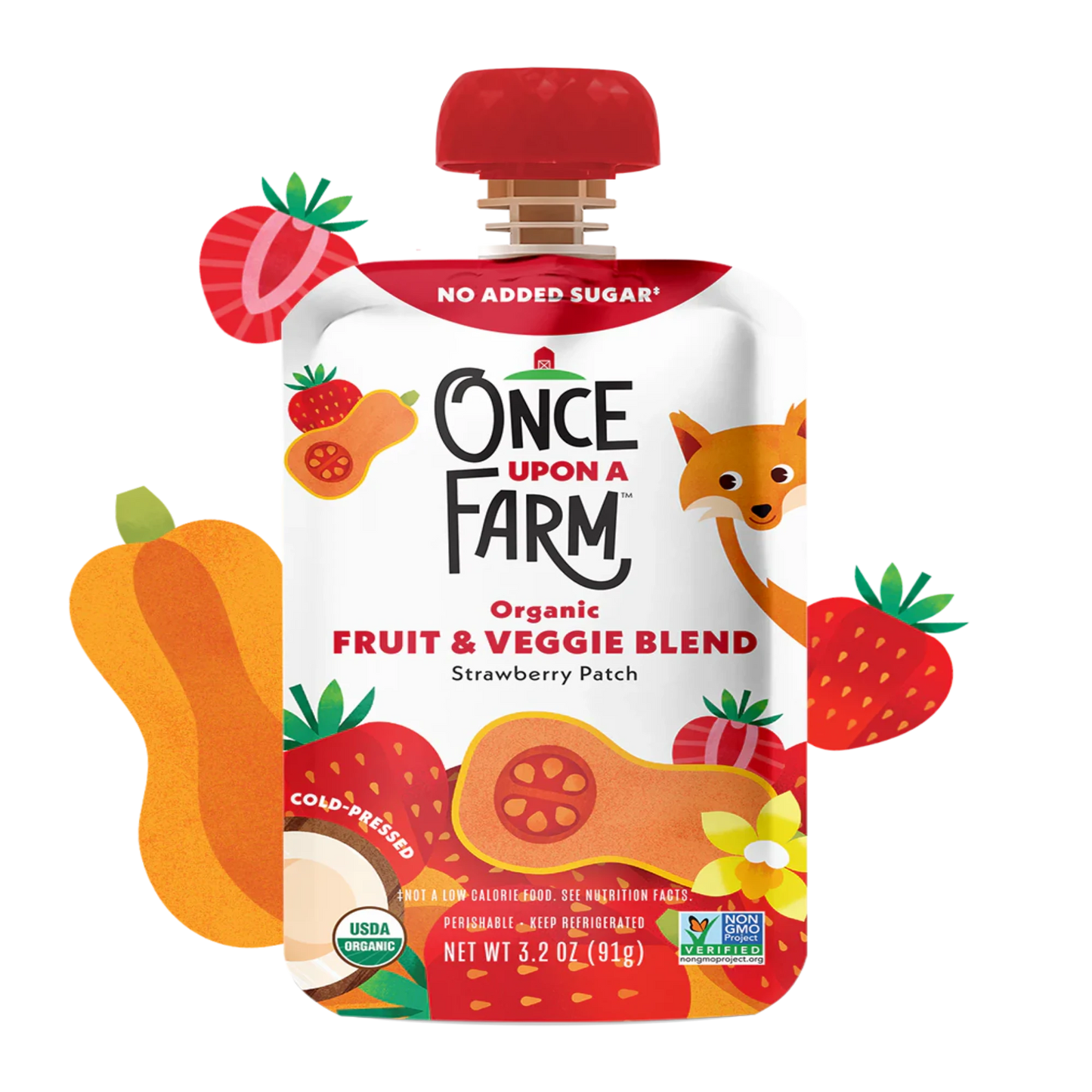 Once Upon A Farm Strawberry Patch Fruit & Veggie Blend Pouch